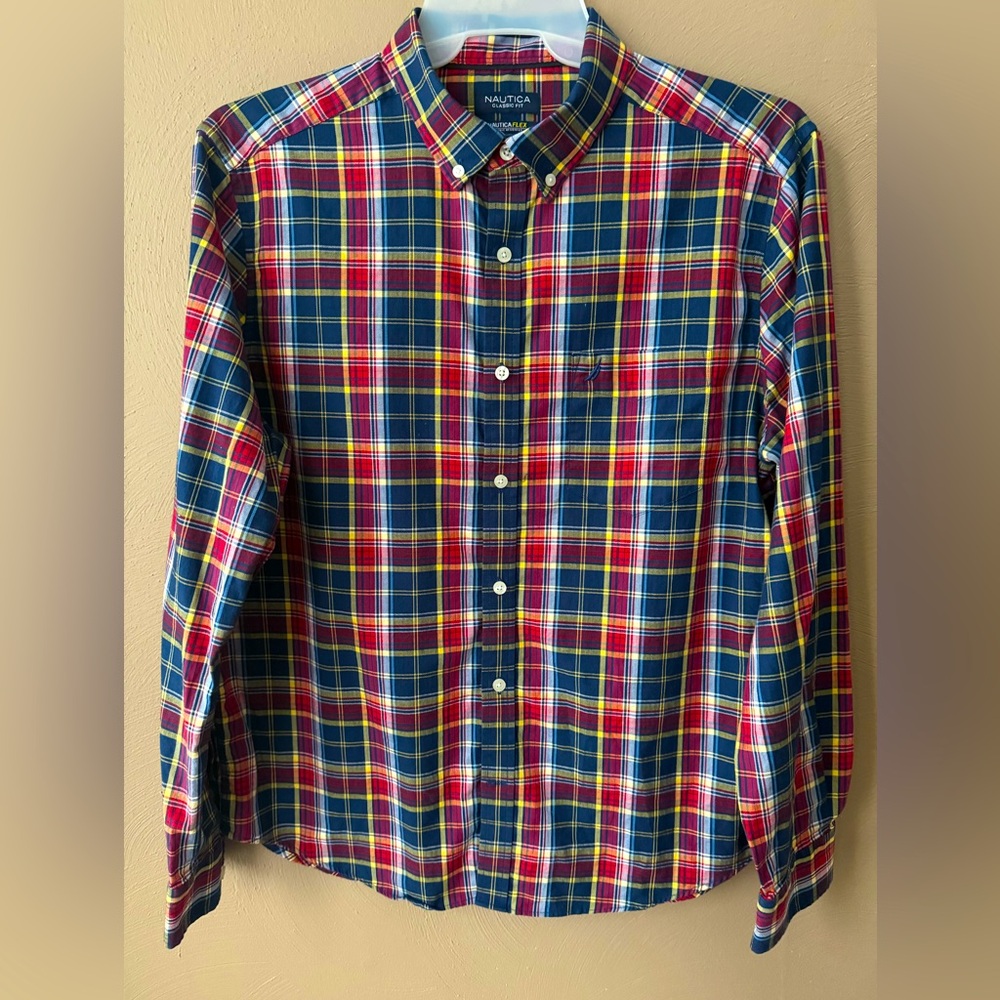Nautica Men’s Classic Fit Nautica Flex Wrinkle Resistant Button Down Shirt Sz XL